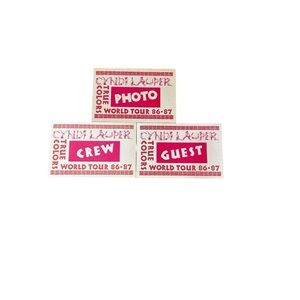 Cyndi Lauper True Colors Tour 86-87
Backstage PHOTO CREW GUEST Pass Lot